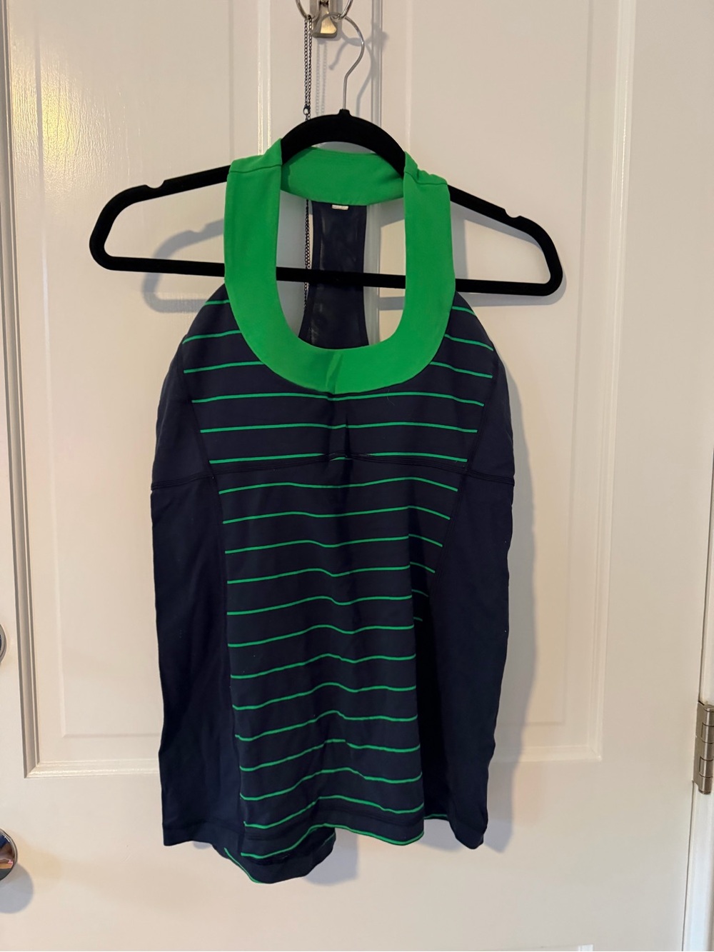 NWOT LULULEMON Striped Navy & Green Halter Tank Top
